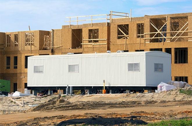 office trailers and equipment rental at a construction site in Morada, CA